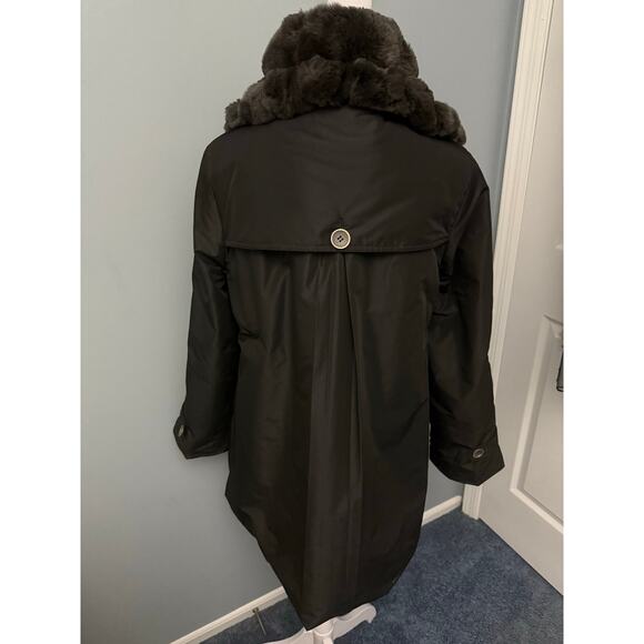 Vintage y2k warm Duck Sport NY Women’s Rabbit Fur Lined Black Coat size XS - Picture 2 of 9